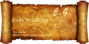 Czéh Géza névjegykártya